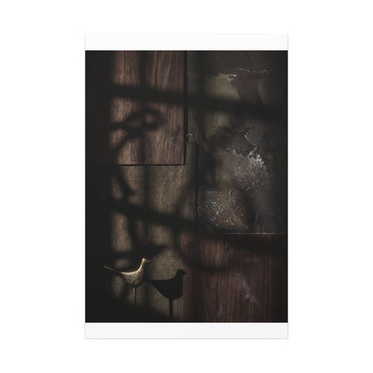 Dark Japandi Shadow Play in Candlelight | Dark Texture Canvas Art