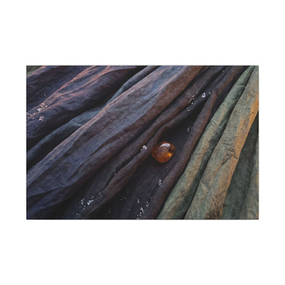 Silk Drape Shadow Zen Canvas Art | Moody Dark Japandi Art