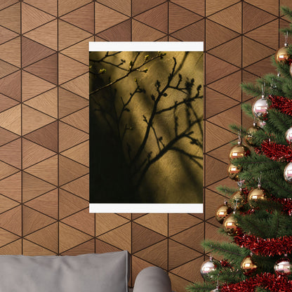 Golden Hour Shadow Play Wall Art Print - Dark Japandi Seijaku