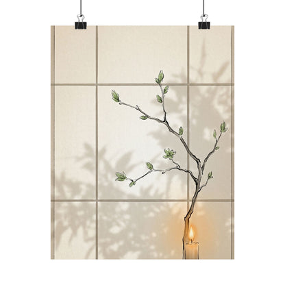 Shoji Screen Minimal Line Wall Art Print | Earthy Japandi Art Art Print