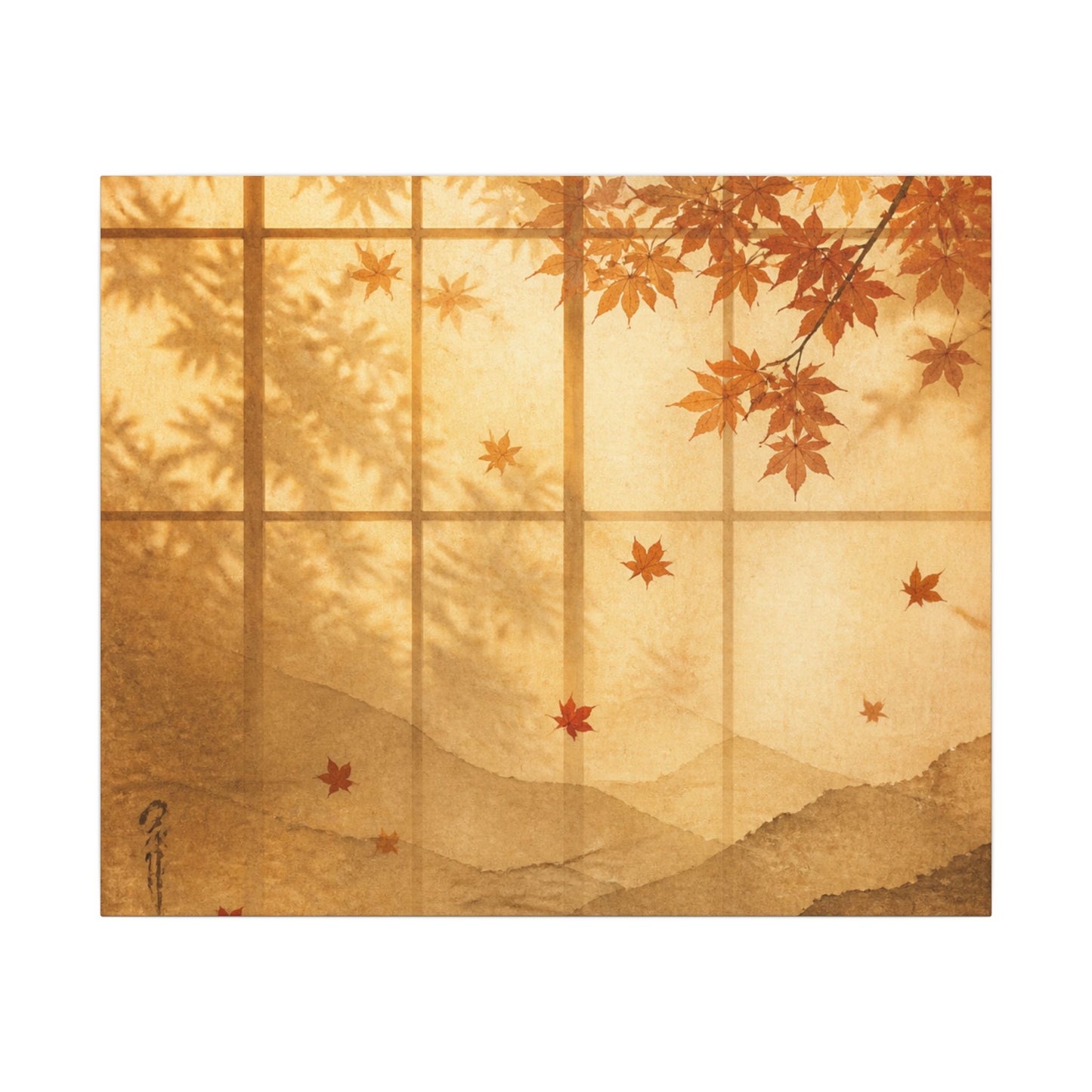 Shoji Screen Texture Canvas Art | Earthy Japandi Art