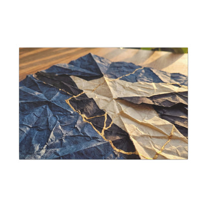Golden Hour Paper Fold Canvas Art - Kintsugi Ma