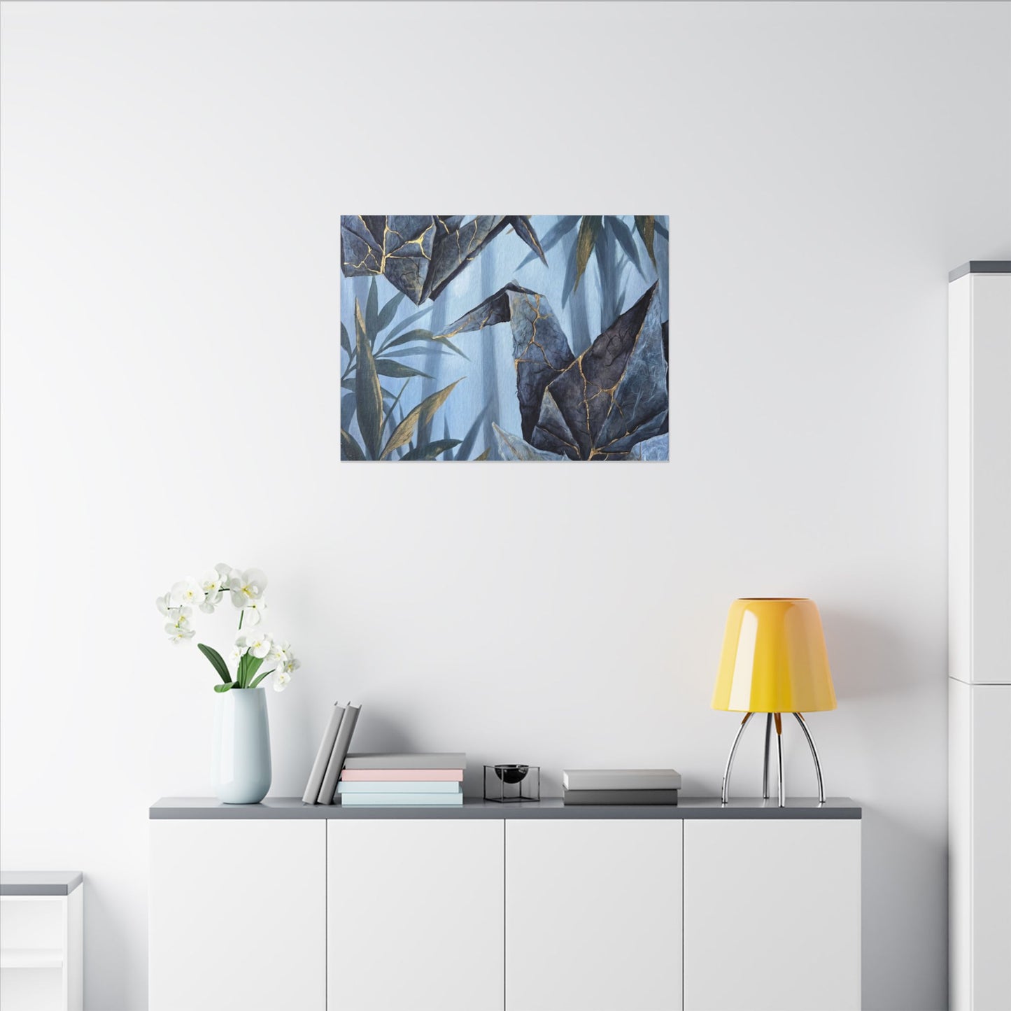 Paper Fold Canvas Art | Summer Kintsugi Crackle Gold Art