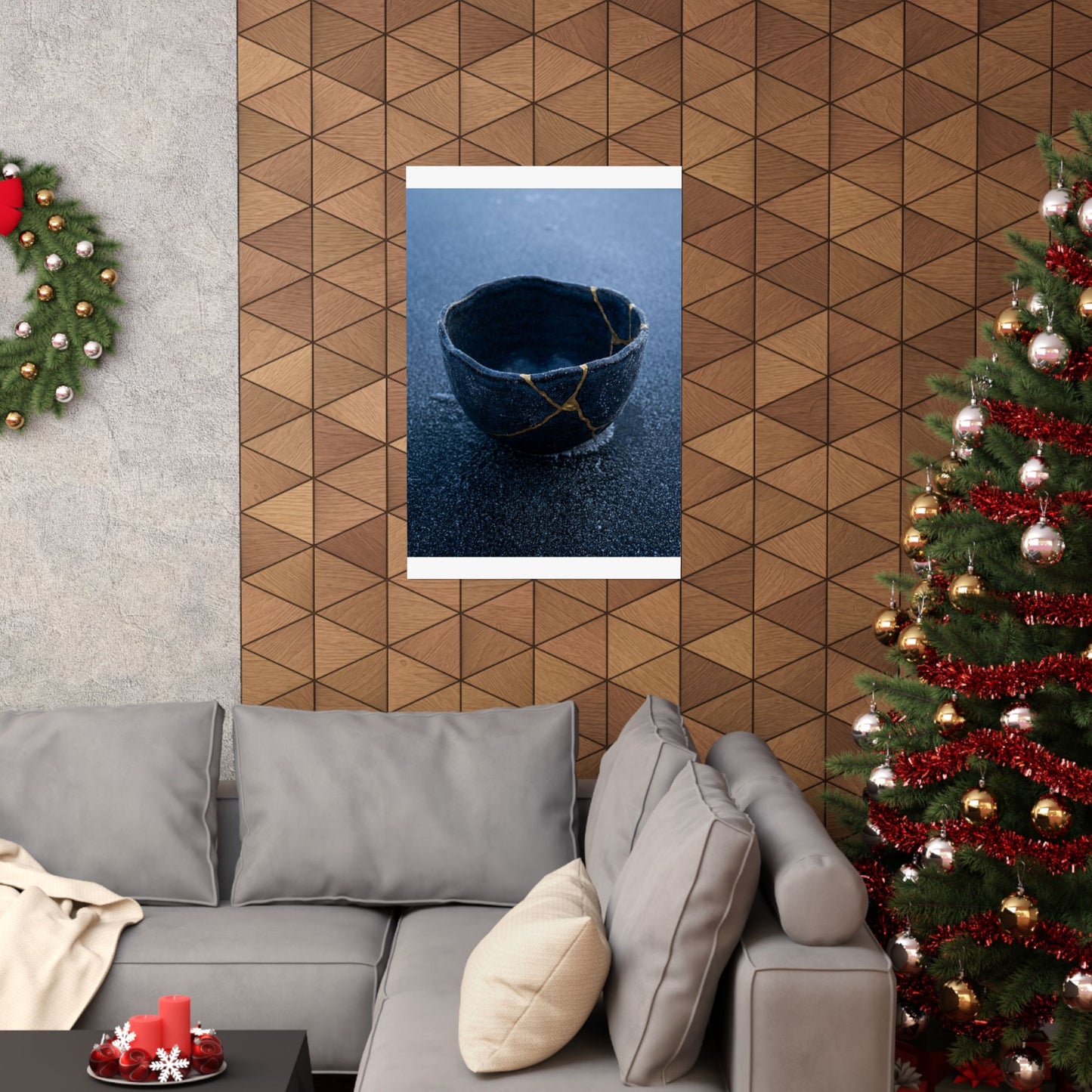 Ceramic Bowl Gold Repair Wall Art Print | Artful Kintsugi Art