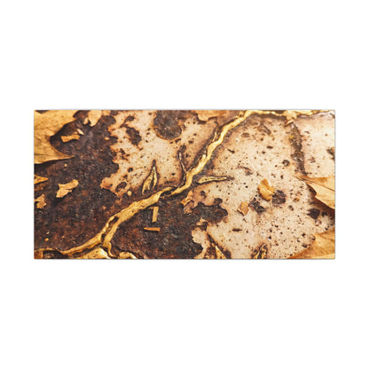 Kintsugi Rust Patina in Golden Hour | Gold Vein Canvas Art