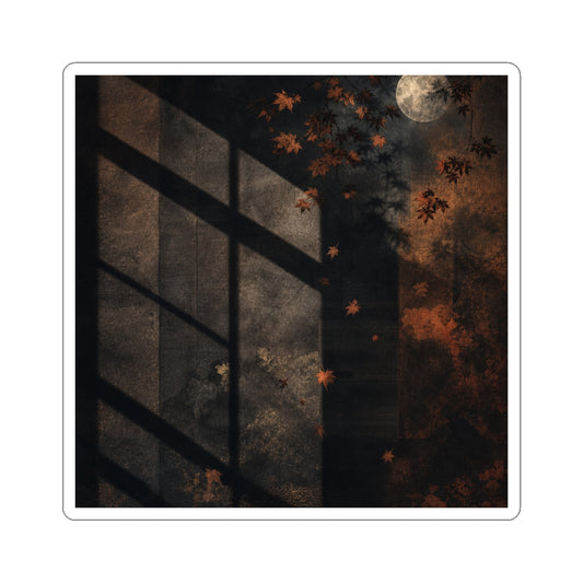 Shadow Play Dark Texture Sticker | Sophisticated Dark Japandi Art