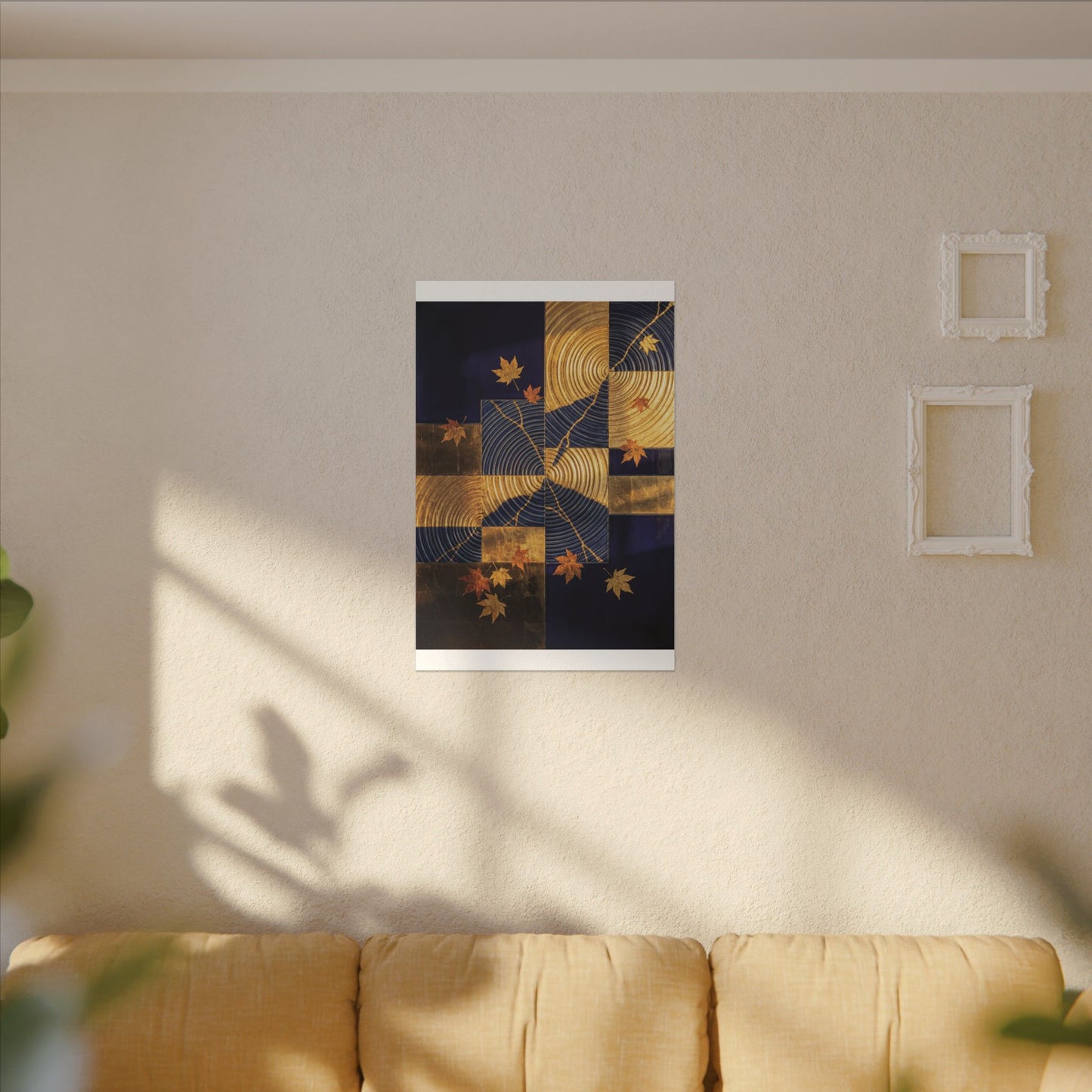 Autumn Water Ripple Crackle Gold Canvas Art | Artful Decor