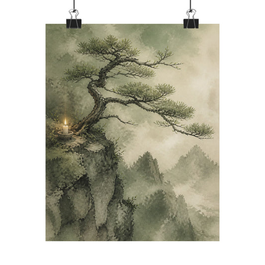 Spring Pine Tree Watercolor Wall Art Print | Cozy Decor