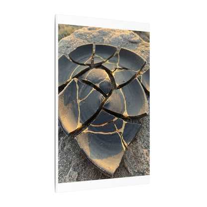 Broken Pottery Winter Canvas Art | Kintsugi Resilient Design