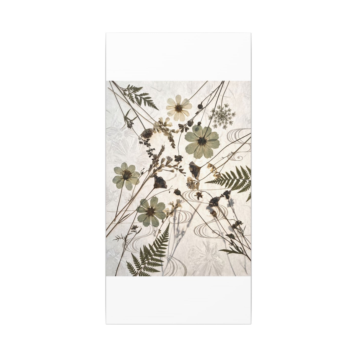 Japandi Dried Flowers in Golden Hour | Japanese Pattern Canvas Art