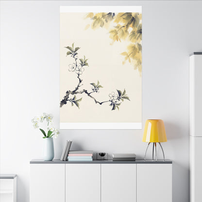 Kanso Cherry Blossom Canvas Art - Zen Sumi E