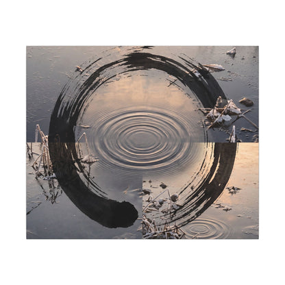 Winter Water Ripple Enso Canvas Art | Tranquil Decor