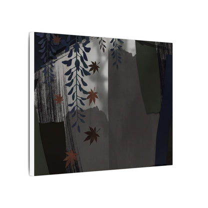 Wisteria Autumn Canvas Art | Dark Japandi Moody Design
