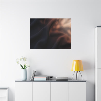 Dark Japandi Silk Drape in Dawn | Shadow Zen Canvas Art