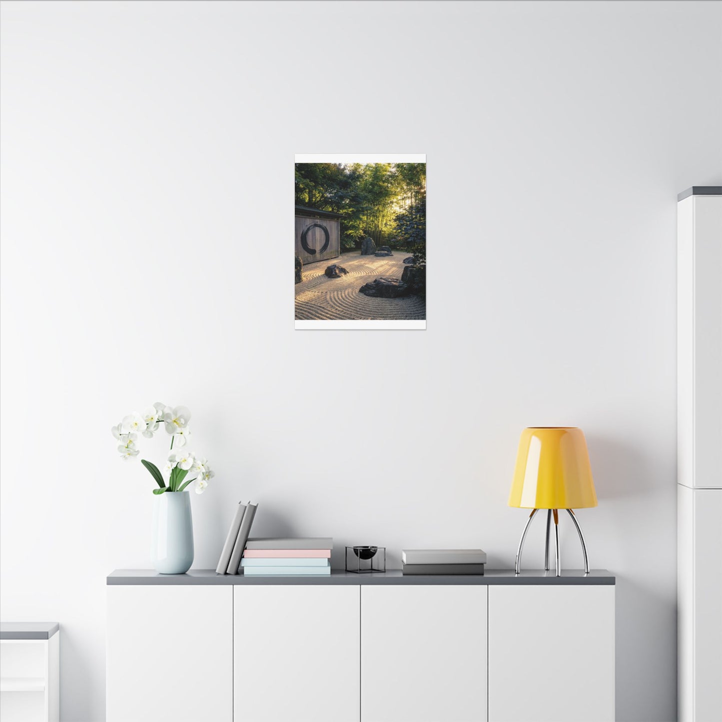 Rock Garden Enso Canvas Art | Tranquil Zen Art