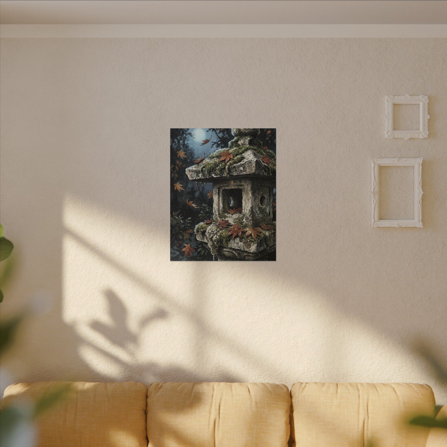 Shibui Stone Lantern Canvas Art - Japandi Minimal Line