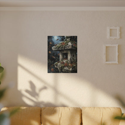 Shibui Stone Lantern Canvas Art - Japandi Minimal Line