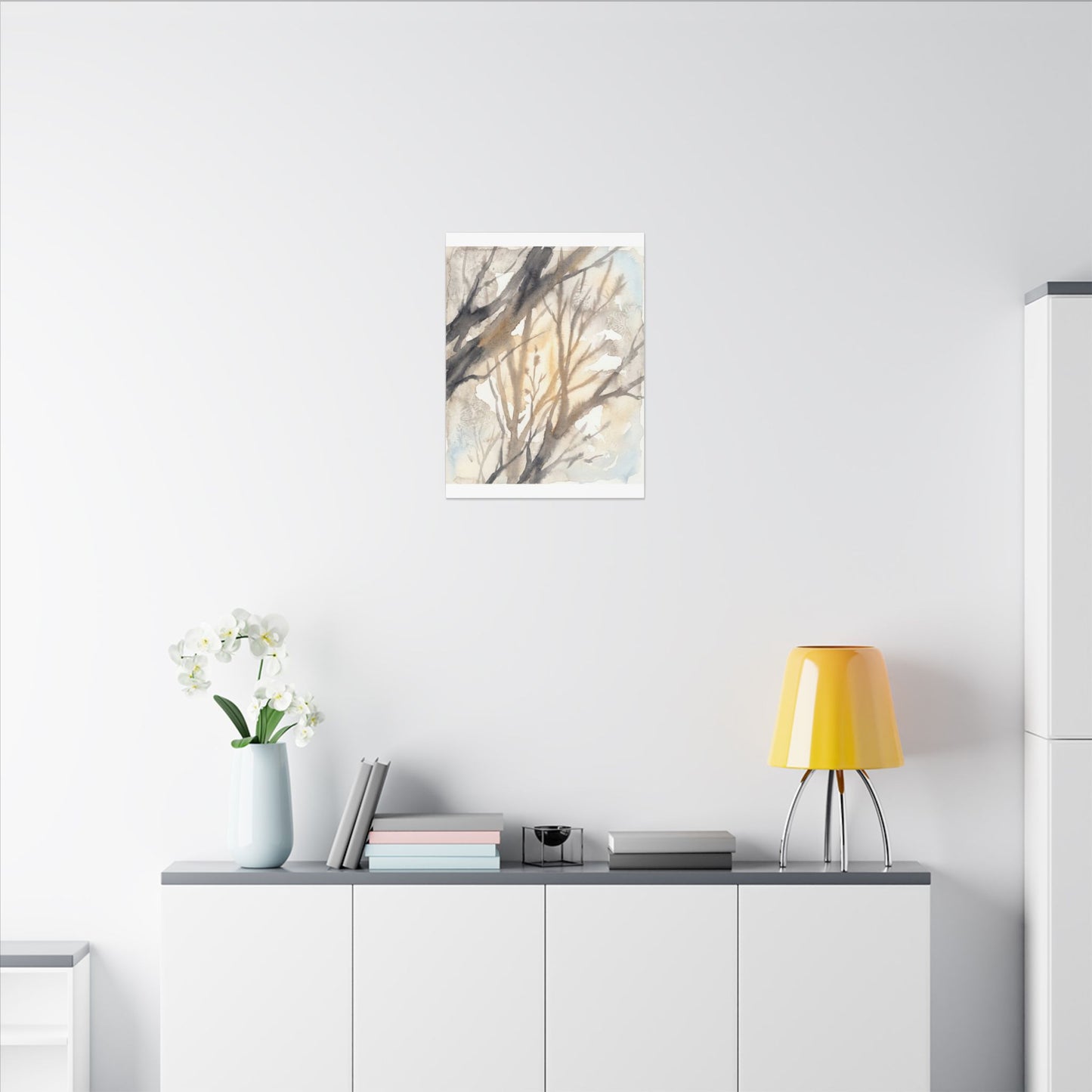 Ma Shadow Play Canvas Art - Japandi Watercolor