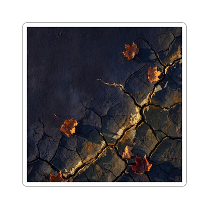 Golden Hour Cracked Earth Sticker - Dark Japandi Seijaku Art Print