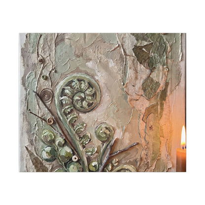 Datsuzoku Fern Unfurling Canvas Art - Japandi Texture