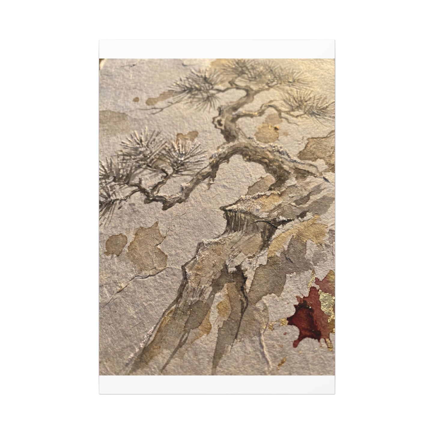 Pine Tree Canvas Art | Winter Japandi Japanese Pattern Art