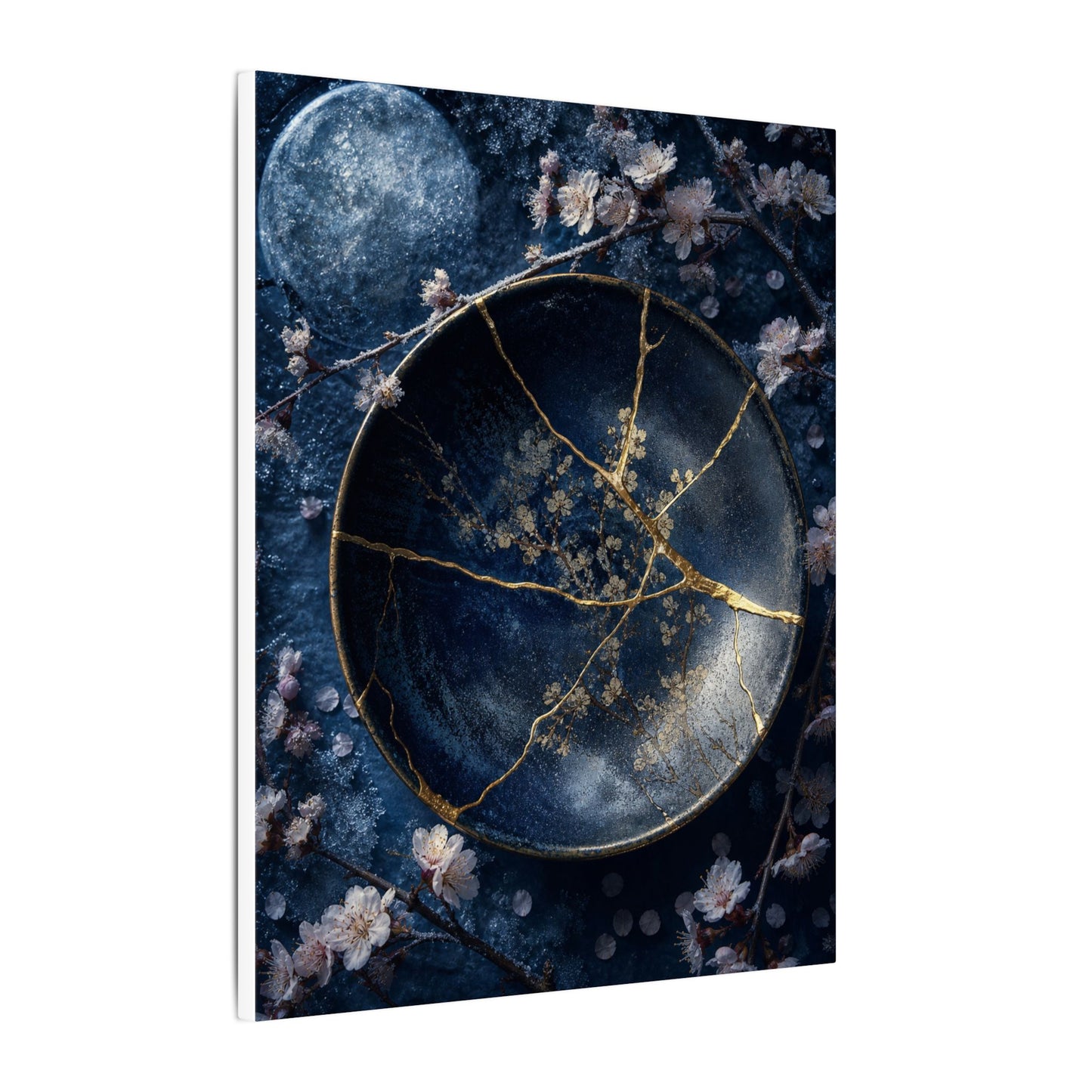 Cherry Blossom Winter Canvas Art | Kintsugi Philosophical Design