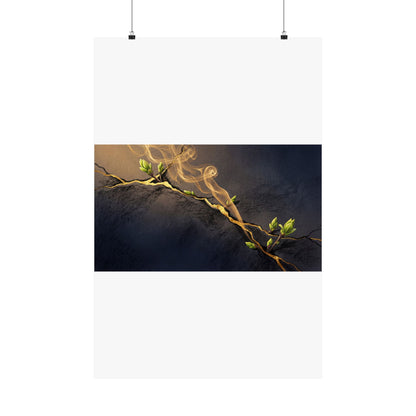 Ma Incense Smoke Wall Art Print - Kintsugi Gold Vein Art Print