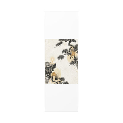 Japandi Pine Tree in Candlelight | Japanese Pattern Canvas Art