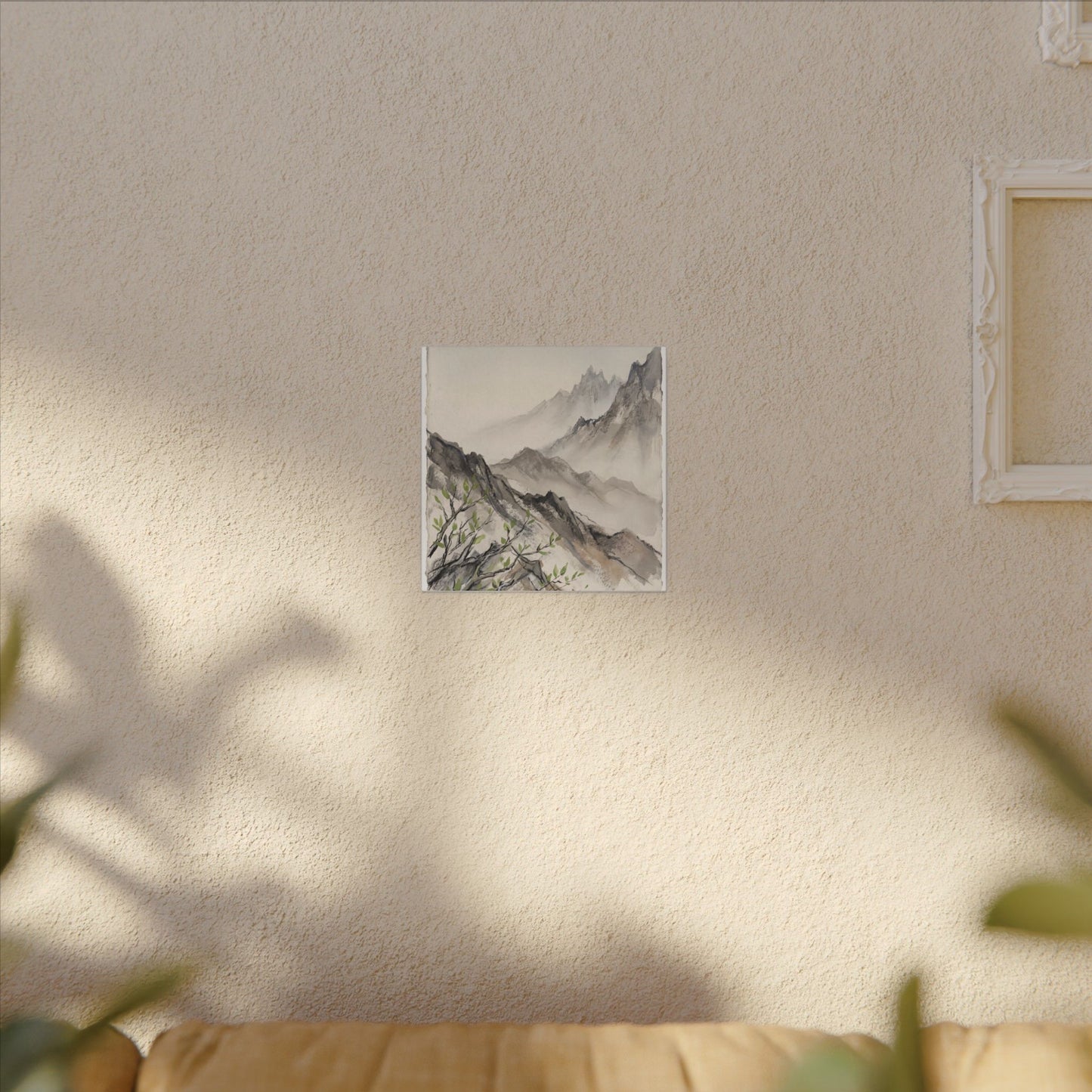 Spring Mountain Mist Texture Canvas Art | Warm Decor
