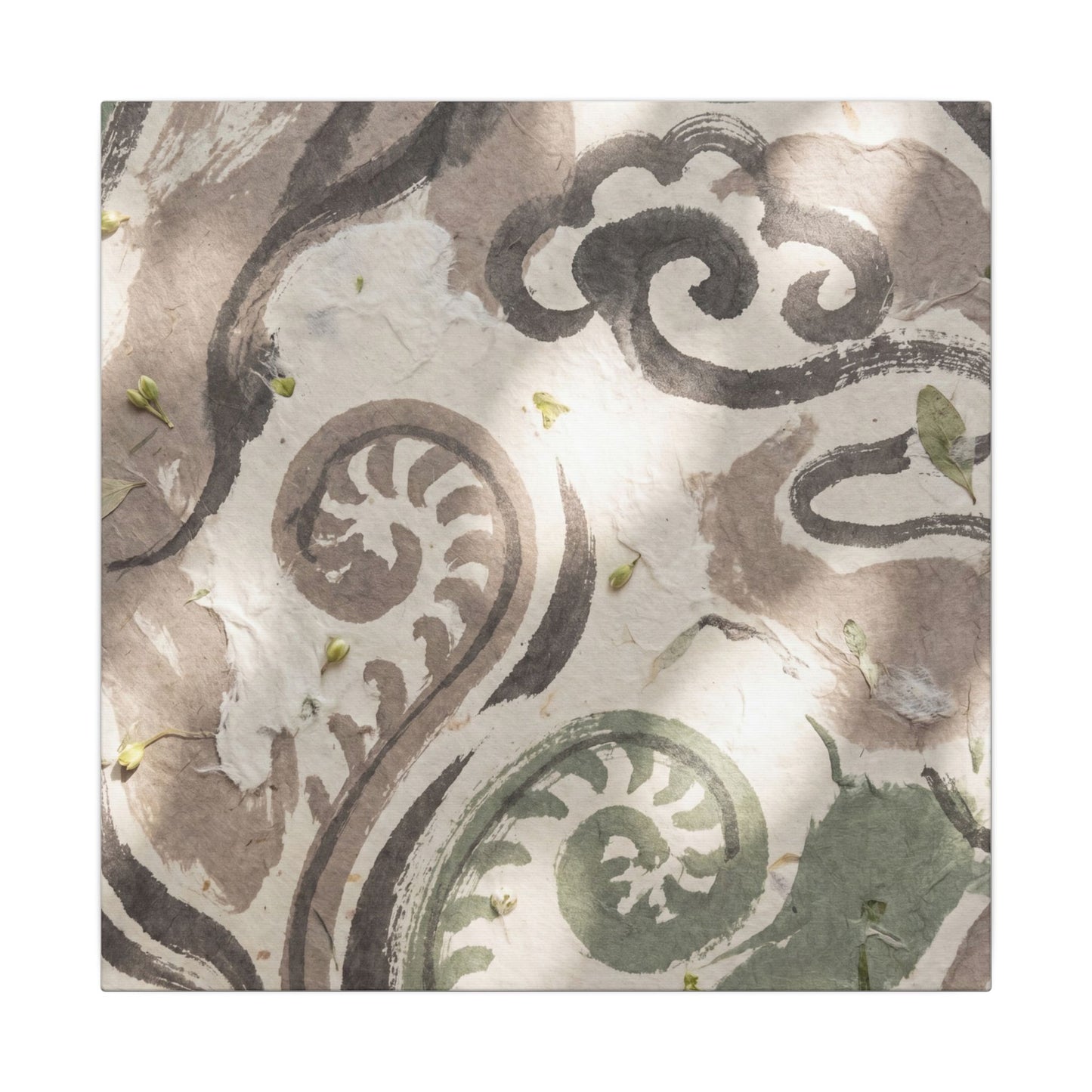 Dappled Ink Brushstroke Canvas Art - Japandi Ma