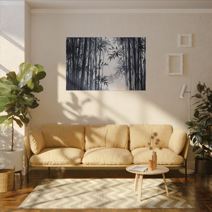Tranquil Bamboo Grove Canvas Art - Sumi E Zen