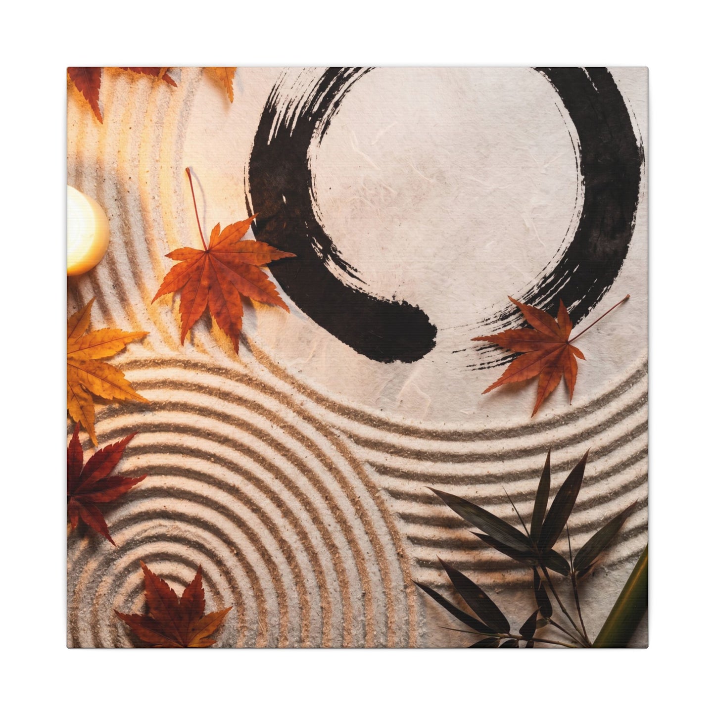 Tranquil Rock Garden Canvas Art - Enso Zen