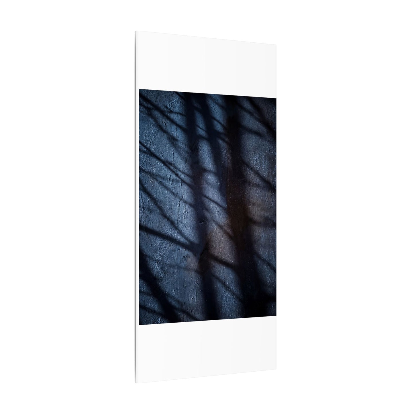 Dark Japandi Shadow Play in Moonlight | Moody Minimal Canvas Art