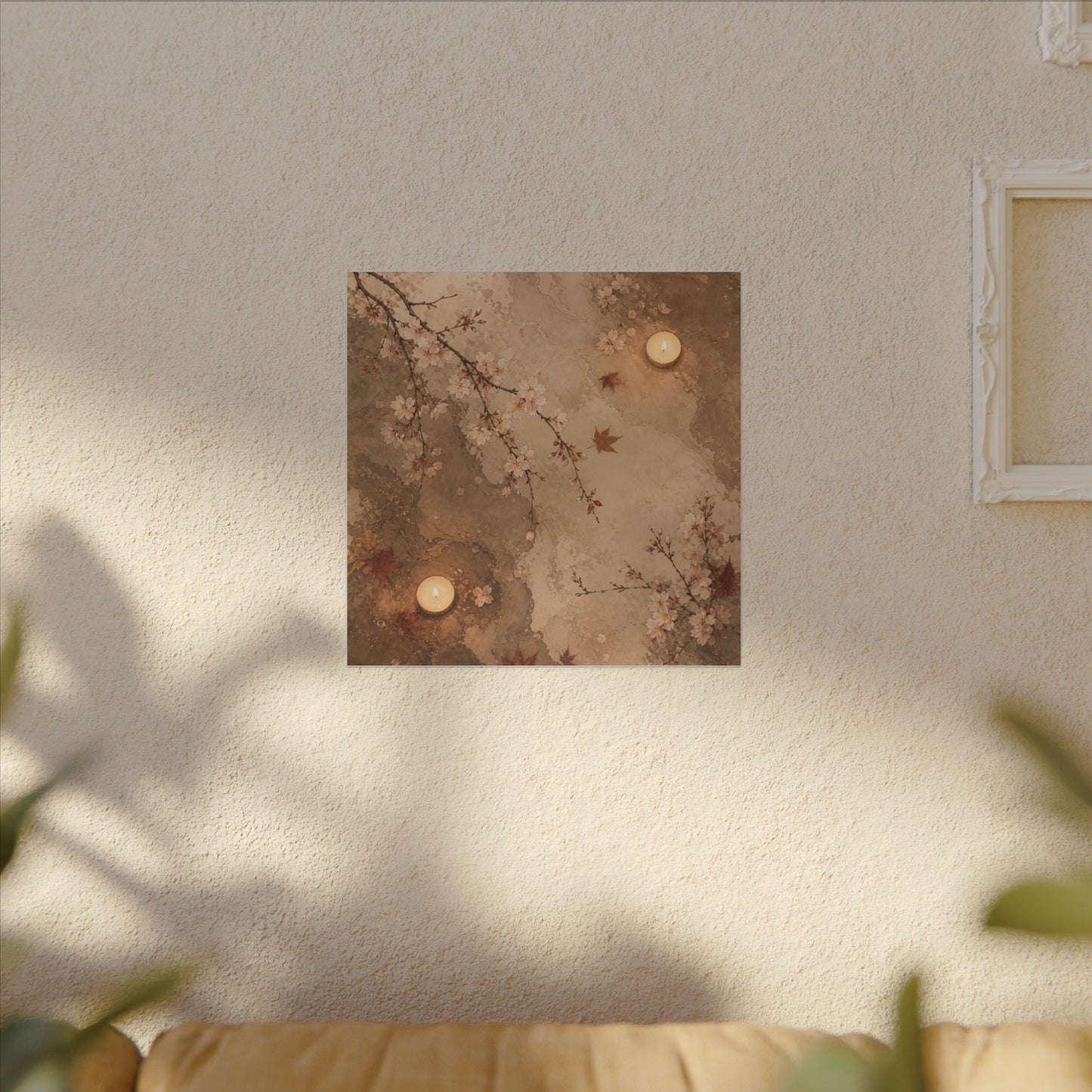 Cherry Blossom Canvas Art | Autumn Japandi Japanese Pattern Art
