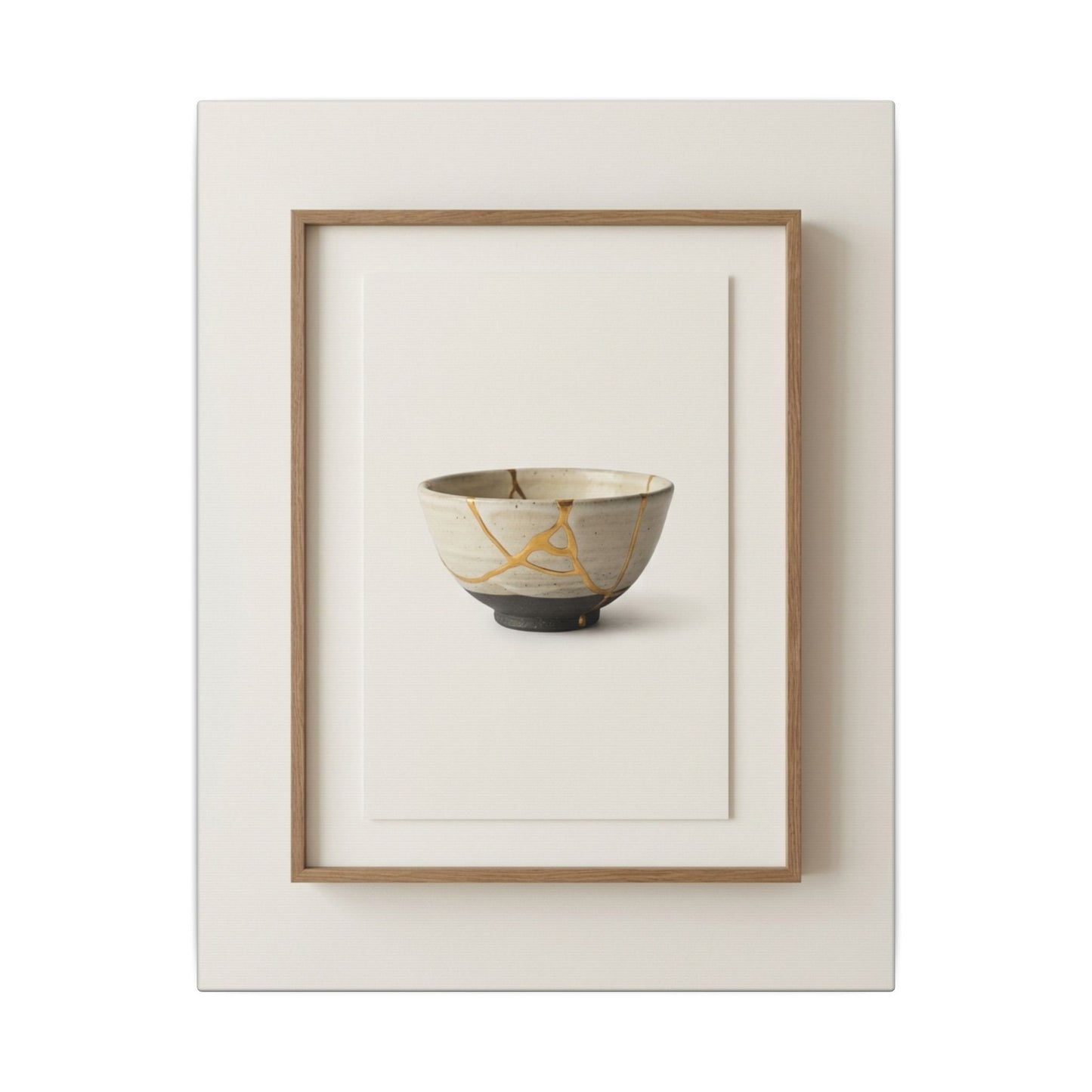 Kintsugi Charcoal Canvas Art