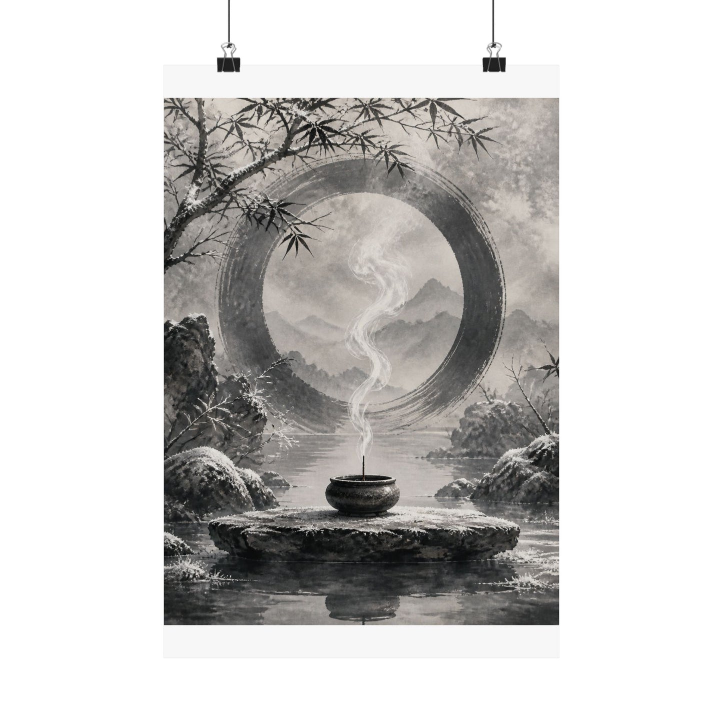 Dappled Incense Smoke Wall Art Print - Zen Seijaku