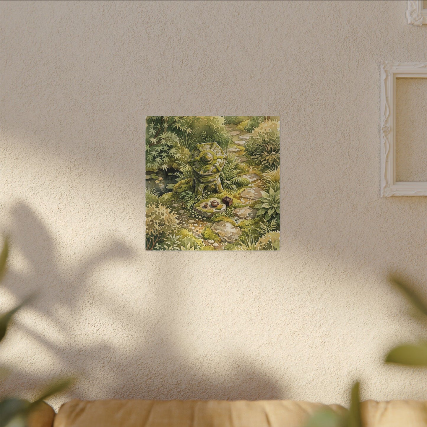 Datsuzoku Stone Lantern Canvas Art - Japandi Watercolor