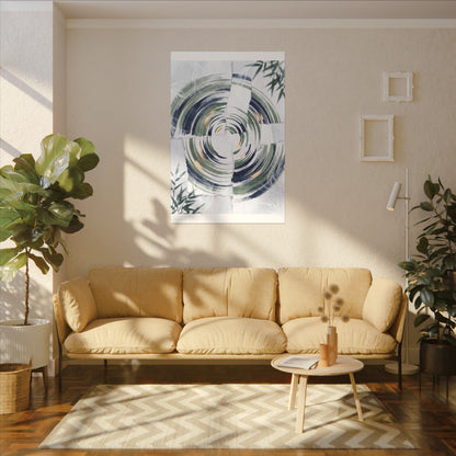 Winter Water Ripple Sumi E Canvas Art | Peaceful Decor