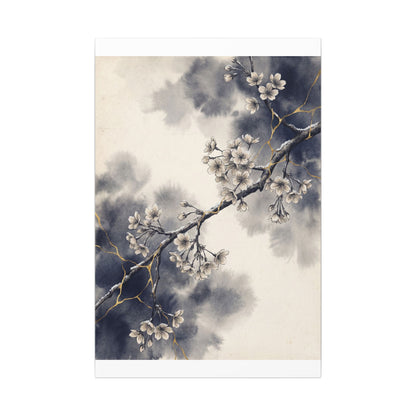 Ma Cherry Blossom Canvas Art - Kintsugi Gold Vein