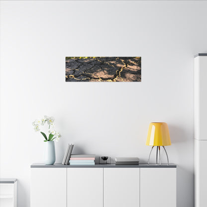 Shibui Cracked Earth Canvas Art - Kintsugi Gold Repair