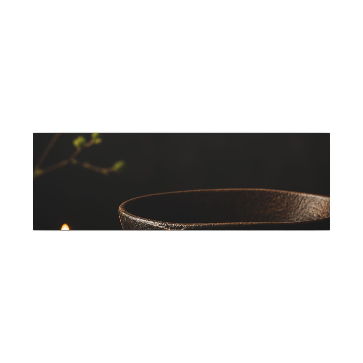 Moody Ceramic Bowl Canvas Art - Shadow Zen Dark Japandi