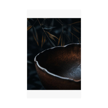 Moonlight Ceramic Bowl Wall Art Print - Dark Japandi Kanso