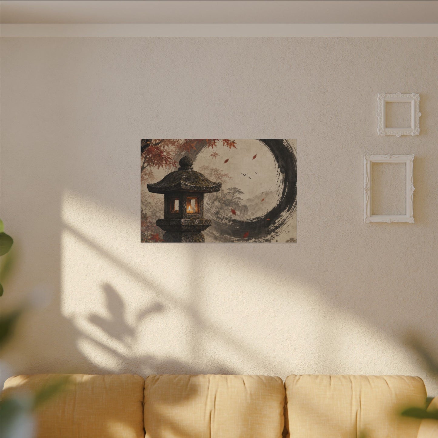 Ma Stone Lantern Canvas Art - Zen Enso