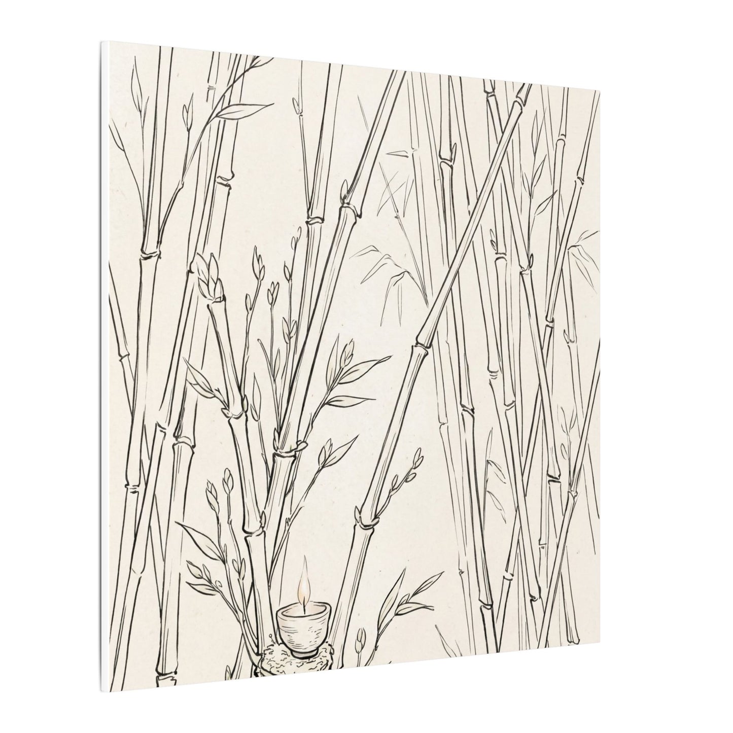 Candlelight Bamboo Grove Canvas Art - Japandi Fukinsei