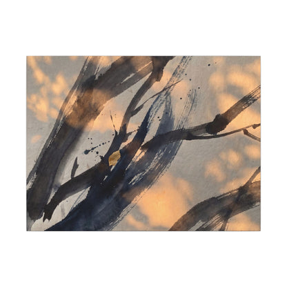 Datsuzoku Ink Brushstroke Canvas Art - Dark Japandi Shadow Zen Art Print