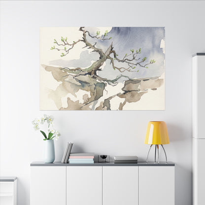 Moonlight Pine Tree Canvas Art - Japandi Ma