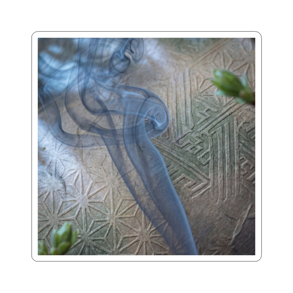 Earthy Incense Smoke Sticker - Japanese Pattern Japandi