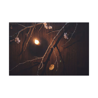 Datsuzoku Cherry Blossom Canvas Art - Dark Japandi Moody Minimal