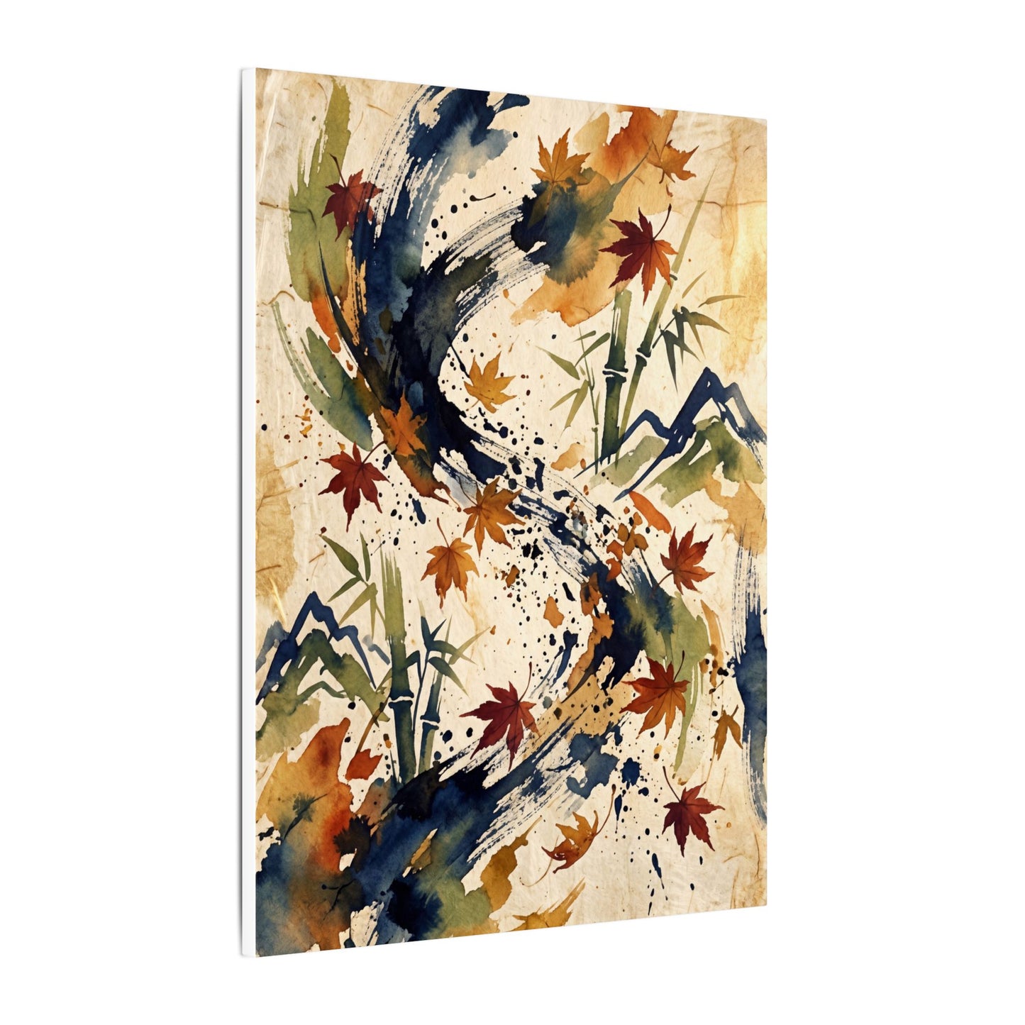 Golden Hour Ink Brushstroke Canvas Art - Zen Shibui