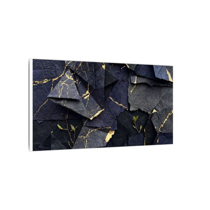 Beautiful Paper Fold Canvas Art - Crackle Gold Kintsugi